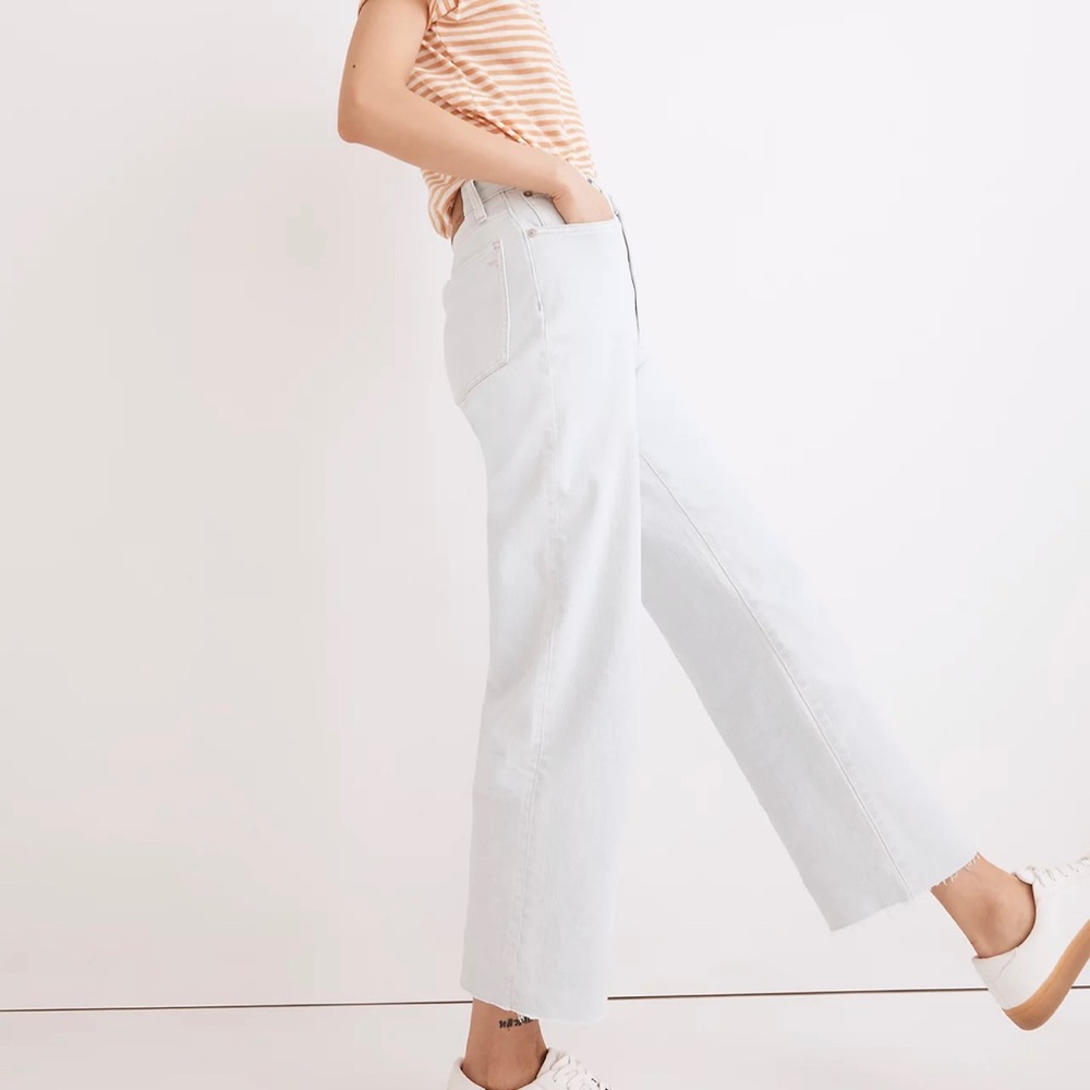 Madewell Tall Perfect Vintage Wide-Leg Crop Jean in Bosworth Wash: Raw Hem